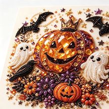 Halloween Pumpkin Diamond Painting Art 20x20cm - Rhinestone & Pearl Decor