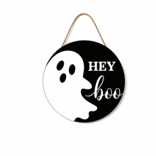 Halloween Hey Boo Ghost Wooden Hanging Sign 12inch