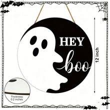 Halloween Hey Boo Ghost Wooden Hanging Sign 12inch