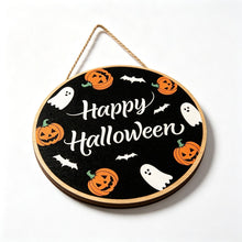 Halloween Happy Halloween Pumpkin Ghost Wooden Hanging Sign 12inch