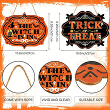 Halloween Witch Is In Trick Or Treat Wooden Sign Set 2Pcs