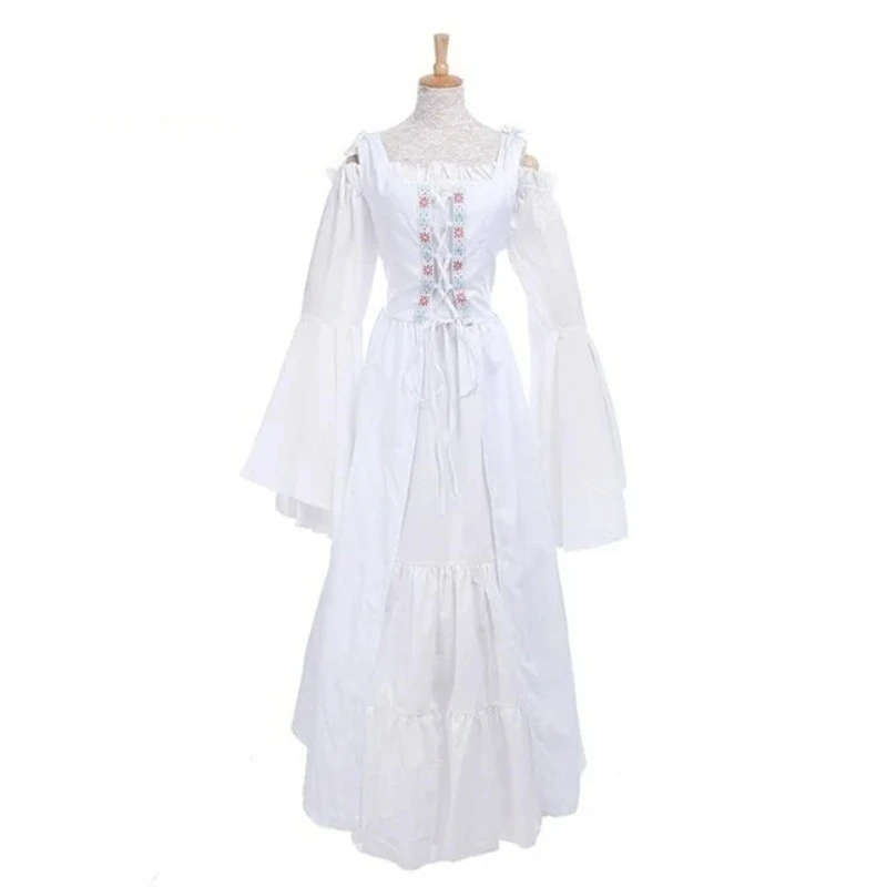 House Of Dasein S-6Xl Medieval Dress Cosplay Halloween Costume For Women Palace Carnival Party - White - Xxxl