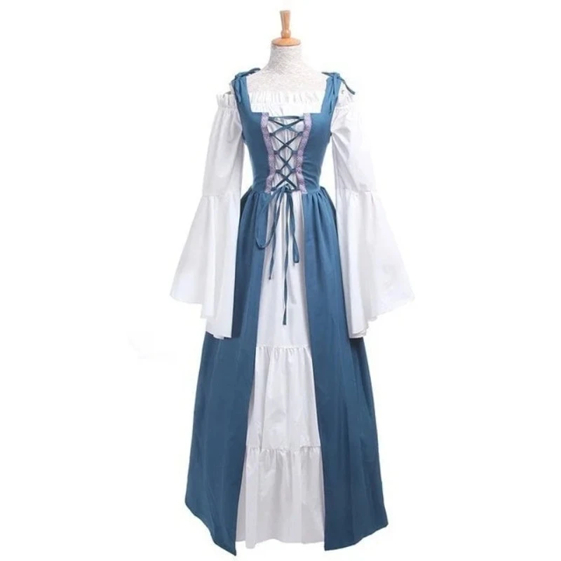 House Of Dasein S-6Xl Medieval Dress Cosplay Halloween Costume For Women Palace Carnival Party - Light Blue - M