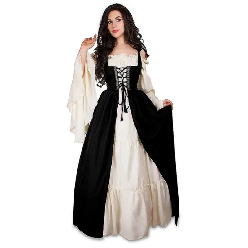 House Of Dasein S-6Xl Medieval Dress Cosplay Halloween Costume For Women Palace Carnival Party - Black - Xl