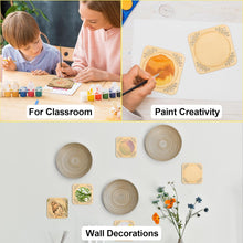 4 Pcs Unfinished Wood Coasters, 4 Inch Square Blank Coaster with Non Slip Pad for DIY Stained Painting Wood Engraving Wedding Halloween Christmas Home Decoration (Square)