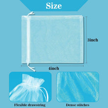 50 White Organza Bags 3''x4'' - Small Organza Sachet Jewelry Gift Favor Bags Drawstring Mesh Valentines Wedding Eid Mubarak Halloween Eve Christmas New Year Party Candy Fruit Wrap Bulk