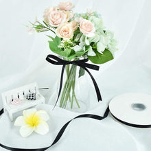 3/8 Inch x 100yds Black Satin Ribbon Thin Solid Fabric Ribbons Roll for Gift Wrapping Invitation Floral Hair Balloons Craft Sewing Party Wedding Halloween Decoration Valentine's Day Bouquet