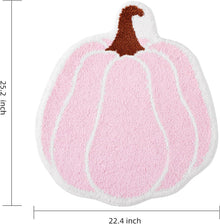 Bathroom Rugs Halloween Pink Rug Cute Pumpkin Bath Mat for Living Room, Bedroom Small Fluffy Washable Rug Non Slip Bath Mats Thanksgiving Door Mat Autumn