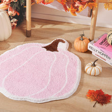 Bathroom Rugs Halloween Pink Rug Cute Pumpkin Bath Mat for Living Room, Bedroom Small Fluffy Washable Rug Non Slip Bath Mats Thanksgiving Door Mat Autumn
