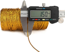 328 Feet Gold String Twine - 1.5mm Metallic Thread Gift Wrapping - 16Ply Inelastic Macrame Glitter Gold Cord for Christmas Halloween Crafting DIY Presents Wrapping Decoration