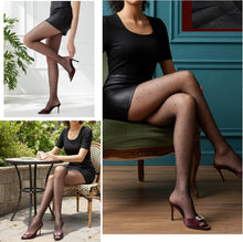 Women's Sheer Polka Dot Tights, 30D Shiny Thin Patterned Tights Pantyhose with Dot Design, Nylon Black High Waist Snag-Resistant Stockings for Dance, Cosplay, Halloween, Parties and Daily Wear