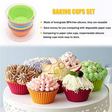 Silice Cupcake Baking Cups 24 Pack, Reusable & N-stick Muffin Cupcake Liners Holders Set for Party Halloween Christmas, Easy Clean Pastry Muffin Molds（Pack of 24,Multicolor）