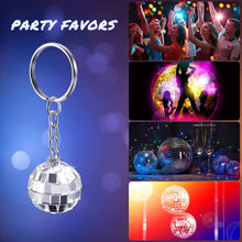 12 Pieces Mini Mirror Disco Ball Keychains Bulk Silver Disco Ball 70s 80s 90s Keychains Accessories Party Favors for Halloween Christmas Thanksgiving Party Supplies Decorations