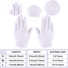20 Pairs White Gloves Kids Cosplay Costume Cotton Girls Boys Wrist Formal for Halloween Party