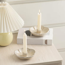 Ceramic Candlestick Holder， Candle Holder for Taper Candles,Incense, Santo Palo, Halloween Christmas Wedding Parties, Dining Room Home Decoration Display - Camel