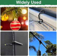 Christmas Light Clips Outdoor - 200 Pcs Holiday Lights Clip Plastic Gutter Hooks Outside Xmas Light Hangers for Hanging Christmas Halloween Decor (Black)