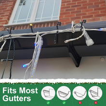 Christmas Light Clips Outdoor - 200 Pcs Holiday Lights Clip Plastic Gutter Hooks Outside Xmas Light Hangers for Hanging Christmas Halloween Decor (Black)