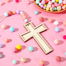 48 Pack Cross Wooden Hanging Ornaments Unfinished Wood Blank Cross Craft with Gold String for Easter Tree Wedding Birthday Halloween Christmas Party Decoration