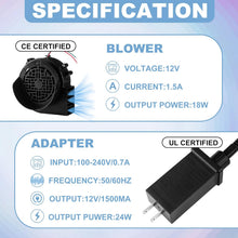 Landhoow Christmas Inflatable Replacement Fan Blower 12v 1.5a Air Blower Fan for Inflatables with 6 Adapter LED Lights Waterproof for Halloween Outdoor Yard Decorations