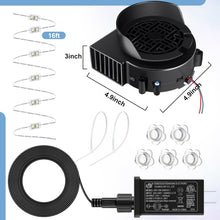 Landhoow Christmas Inflatable Replacement Fan Blower 12v 1.5a Air Blower Fan for Inflatables with 6 Adapter LED Lights Waterproof for Halloween Outdoor Yard Decorations