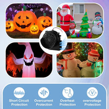 Landhoow Christmas Inflatable Replacement Fan Blower 12v 1.5a Air Blower Fan for Inflatables with 6 Adapter LED Lights Waterproof for Halloween Outdoor Yard Decorations