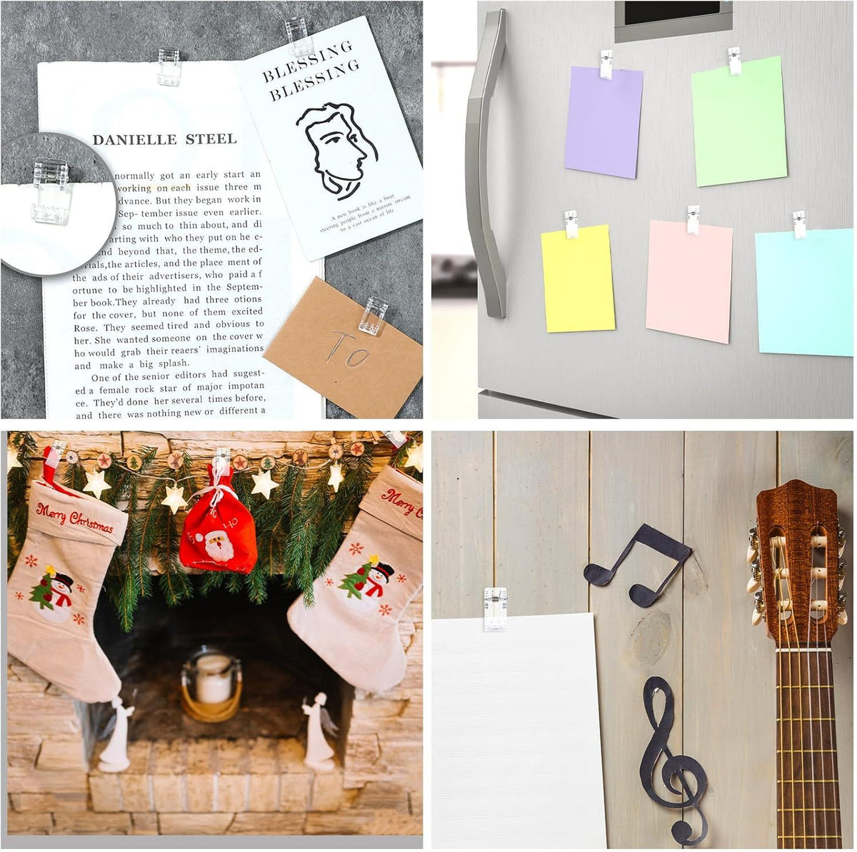 40 Pcs Tapestry Wall Hanging Clips, Clear Wall Clips for Hanging Photos, Posters, Banners, Adhesive Clip for Office Home Picture Halloween Christmas Decorations