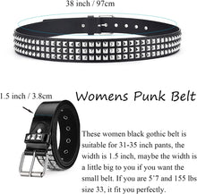 Studded Belts Women Y2K Stud Punk Rock Woman Girls Black Waist Belt for Cosplay Halloween