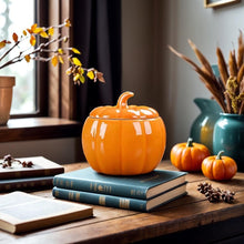 Pumpkin Shape Candy Jar, Halloween Loose Tea Jar Coffee Sugar Storage Pot, Food Storage Jar for Tea, Coffee, Spices, Sugar, Cookies, Pickle