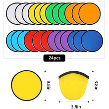 24pcs Collapsible Frisbee Fan Set Beach Frisbee Party Idea Gift Halloween Christmas New Years, 8 Colors