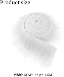 2x59 Inch Shaggy Faux Fur, Plush Faux Fur Fabric Strips, Super Soft Craft Precut Strip for DIY Craft Cosplay Costume Christmas Halloween Santa Claus Gnome Beard Hair Dwarf Decoration (Black)