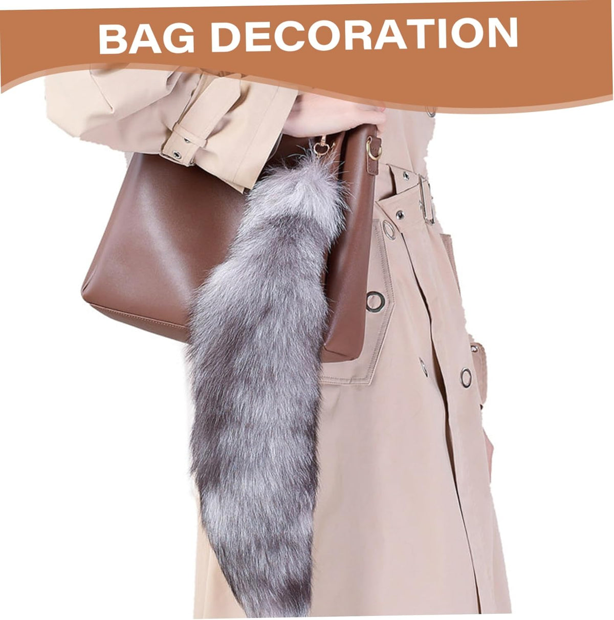 3 Pcs Therian Tail, 15.8 Inch Long Therian Fox Tail with Clasp, Halloween Soft Fluffy Fox Tail Keychain, Hanging Fox Tails for Women Adult Handbag Backpack