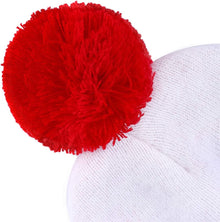 Adult Halloween Red White Beanie Waldo Hat Christmas Pom Pom Striped Knit Hat