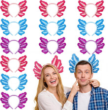 12 Pcs Halloween Axolotl Costume Headband Animal Ear Hair Hoop Headpiece Cosplay Party Favor for Women Adult Christmas Birthday Decor Accessory -