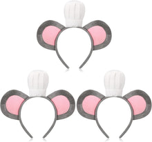 3 Pcs Mouse Headband with Chef Hat Cartoon Costume for Halloween Cosplay Party Decoration -