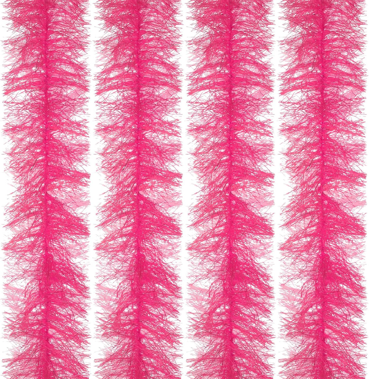 5Ft Feather Boa, 4 Pcs Artificial Fluffy Boas Party Decorations for DIY Crafts, Wedding Costume, Christmas, Concert, Halloween, Home Decor, Pink