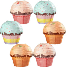 6 Pieces 12 Inches Large Candyland Cupcake Party Decoration Halloween Donut Lanterns Ice Cream Decor Dessert Candy Sweet for Wedding Baby Shower Birthday Supply -