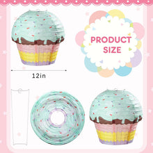 6 Pieces 12 Inches Large Candyland Cupcake Party Decoration Halloween Donut Lanterns Ice Cream Decor Dessert Candy Sweet for Wedding Baby Shower Birthday Supply -