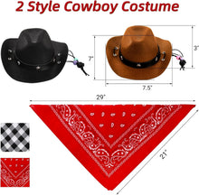 4 Pack Pet Cowboy Costume Accessories Set, 2 Pcs Hat and Bandana Scarf, Puppy Kitten Halloween Christmas Costume, West Party Cosplay Wearing for Cats Small Dogs