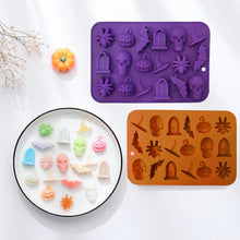 Halloween Molds - Silicone Molds - Chocolate Molds - 2-Pack - 3D Halloween Chocolate - Candy - Gummy Molds - Skull - Pumpkin - Bat - Ghost - Witch Hat - Spider - Tombstone - Shape Molds