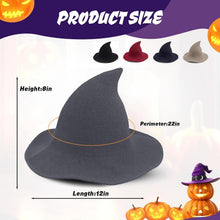 Women Witch Hat or Halloween Wool Hats Wide Brim Spire Knitted Cap or Party Masquerade Cosplay Costume Daily
