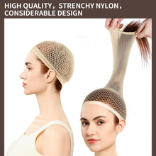Wig Cap, Hair Net or Wigs, 30 CM Large Mesh Wig Cap or Long Hair or Women, Nylon Hair Net Non Slip or Halloween Rave Party Cosplay-Light Brown 2 PCS
