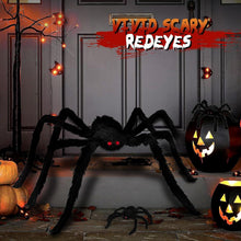 Giant Spider 6.6 t + 0.98 t*2, Halloween Decorations 78" ake Halloween Decor Spiders Large, urry Spiders or Outdoor Indoor Yard Home Costumes Party House Décor, 3 Pack