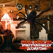 Giant Spider 6.6 t + 0.98 t*2, Halloween Decorations 78" ake Halloween Decor Spiders Large, urry Spiders or Outdoor Indoor Yard Home Costumes Party House Décor, 3 Pack