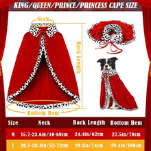 Halloween Dog King Cloak Costume,Cute Funny Halloween Dog King Cape with Crown Adjustable Pet King Cloak for Large Dogs Cats Cosplay Party Supplies Accessories (L)