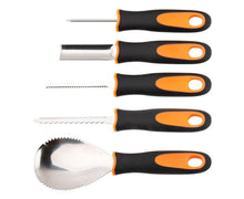 5Pcs/Set Ergonomic Pumpkin Carving Tools High Hardness Effective Stainless Steel Stable Pumpkin Carving Kit for Halloween Decor-5pcs/set