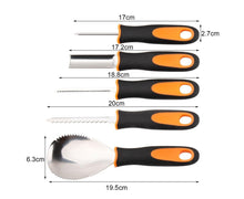 5Pcs/Set Ergonomic Pumpkin Carving Tools High Hardness Effective Stainless Steel Stable Pumpkin Carving Kit for Halloween Decor-5pcs/set