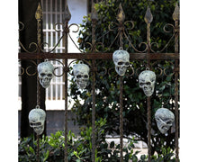 6 Pcs/Set Halloween Skull Ornament Artificial Realistic Increase Atmosphere Durable Clear Texture Skeleton Horror Halloween Skull Statue for Home-White
