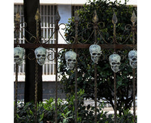 6 Pcs/Set Halloween Skull Ornament Artificial Realistic Increase Atmosphere Durable Clear Texture Skeleton Horror Halloween Skull Statue for Home-White