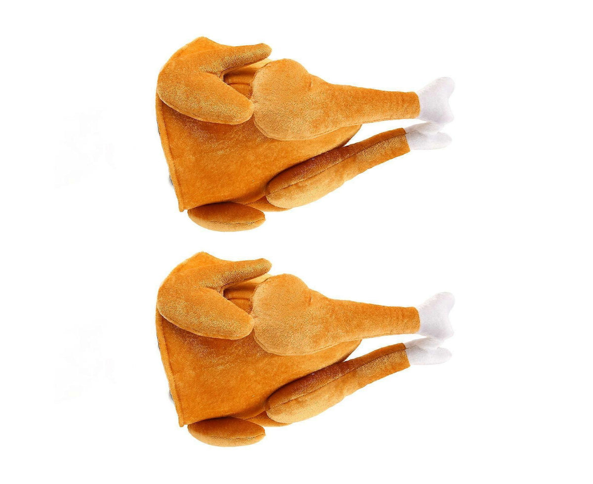 2PCS Roasted Turkey Hat Exquisite Thanksgiving Plush Turkey Hat for Halloween Costume Dress Up Party