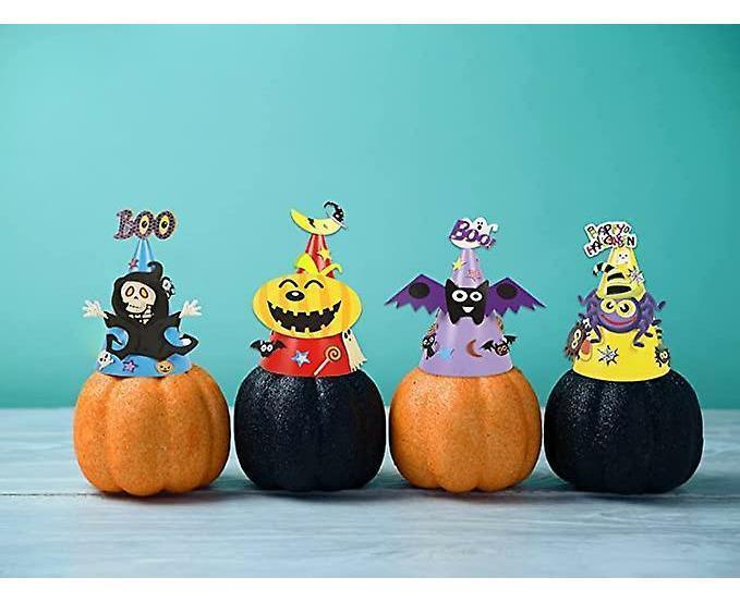 4PC Halloween Party Hat Babies Craft Kit Halloween Party Games Diy Monster Party Decorations